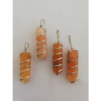Yellow Aventurine - Wire Wrapped Point Pendant