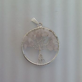 Pendant - Tree of Life - Rose Quartz