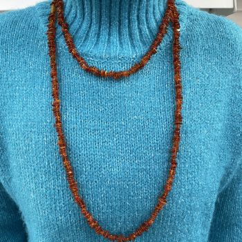 Amber Chip Necklace - Long
