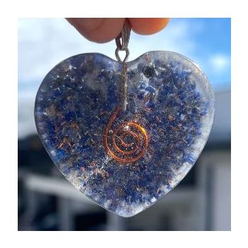 Orgonite Lapis Lazuli Pendant - Heart