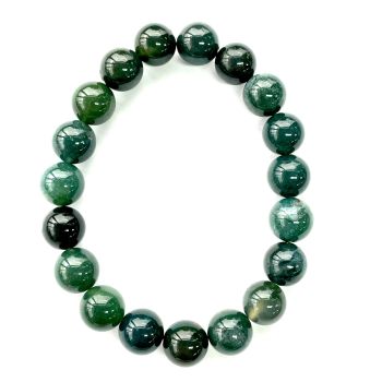Moss Agate Beads Bracelet - 10mm